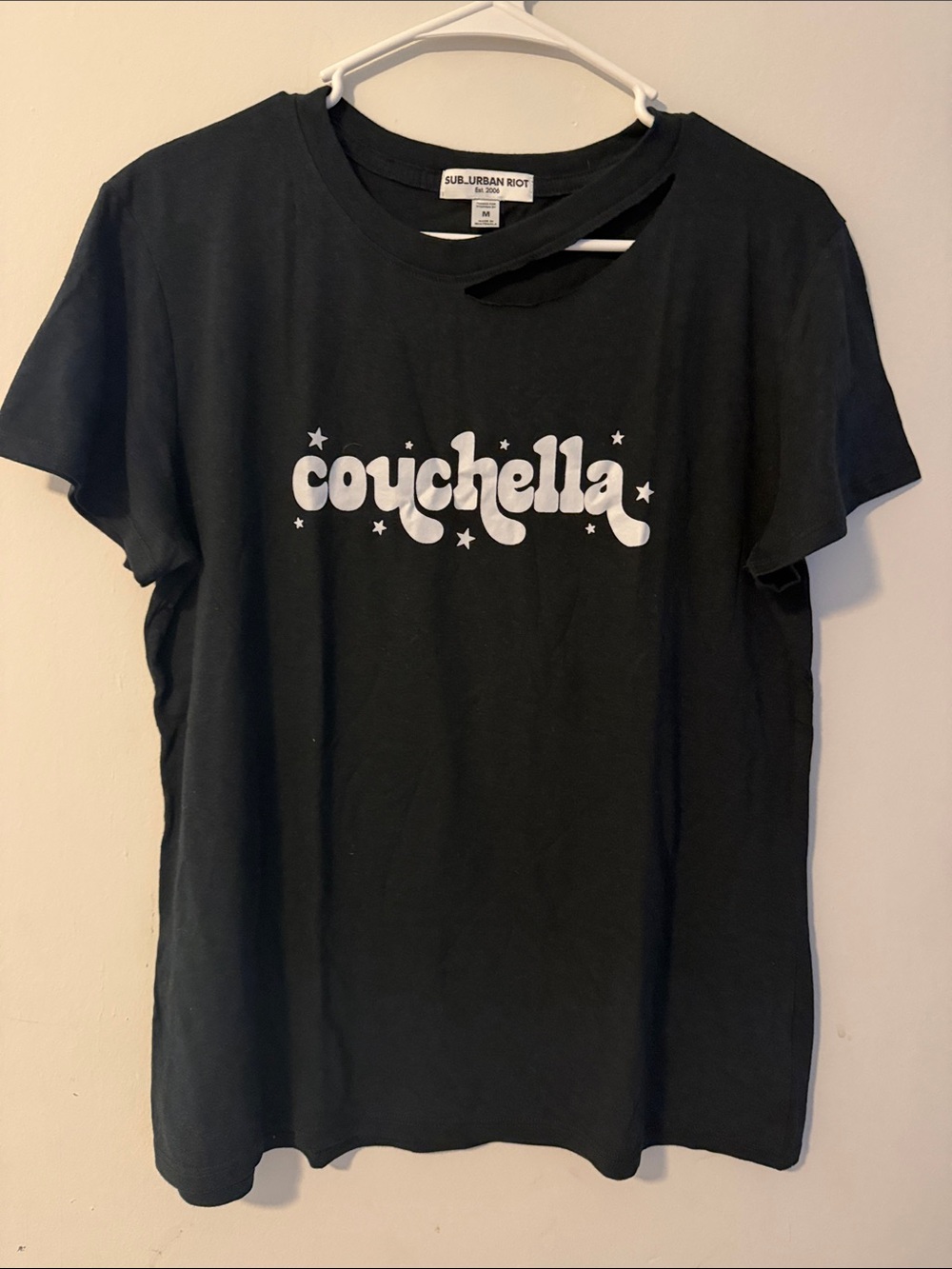 Sub_Urban Riot Black Tee with White 'couchella' Graphic